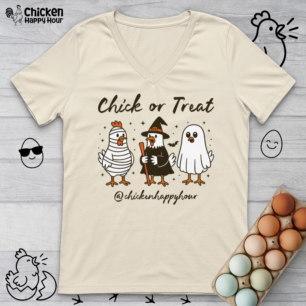 Chick or Treat V-Neck Tee