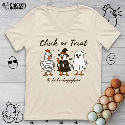 Chick or Treat V-Neck Tee