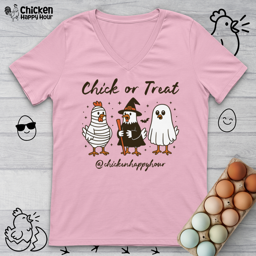 Chick or Treat V-Neck Tee