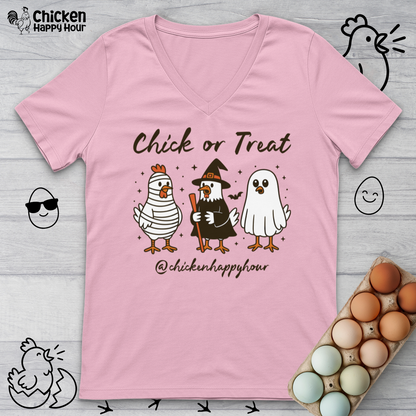 Chick or Treat V-Neck Tee