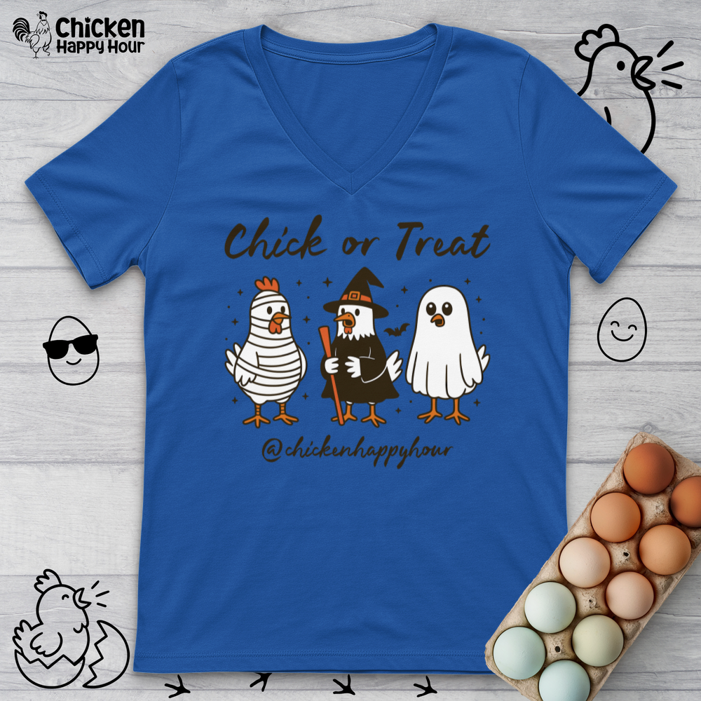Chick or Treat V-Neck Tee