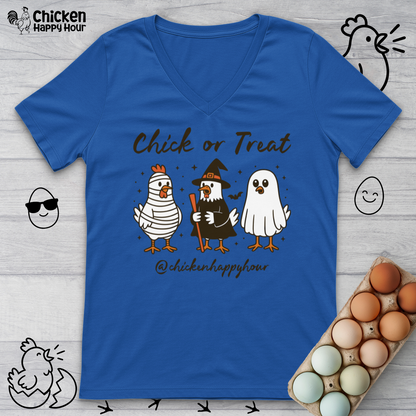 Chick or Treat V-Neck Tee
