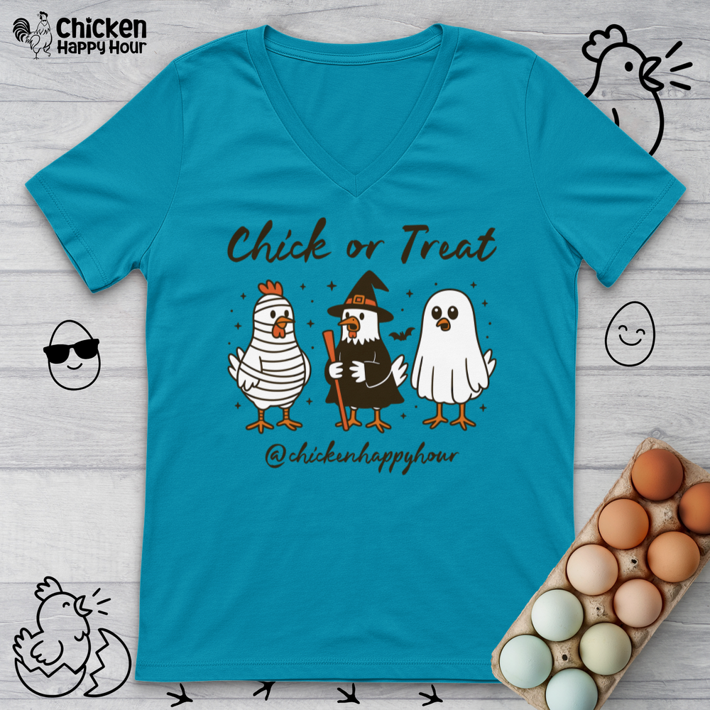 Chick or Treat V-Neck Tee