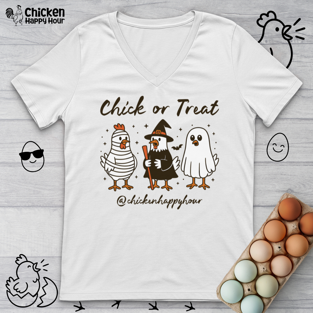 Chick or Treat V-Neck Tee