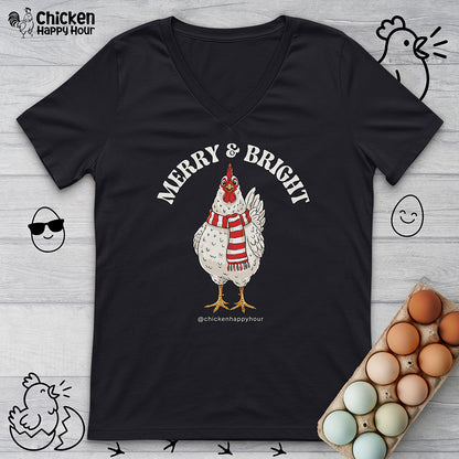 Merry & Bright V-Neck Tee