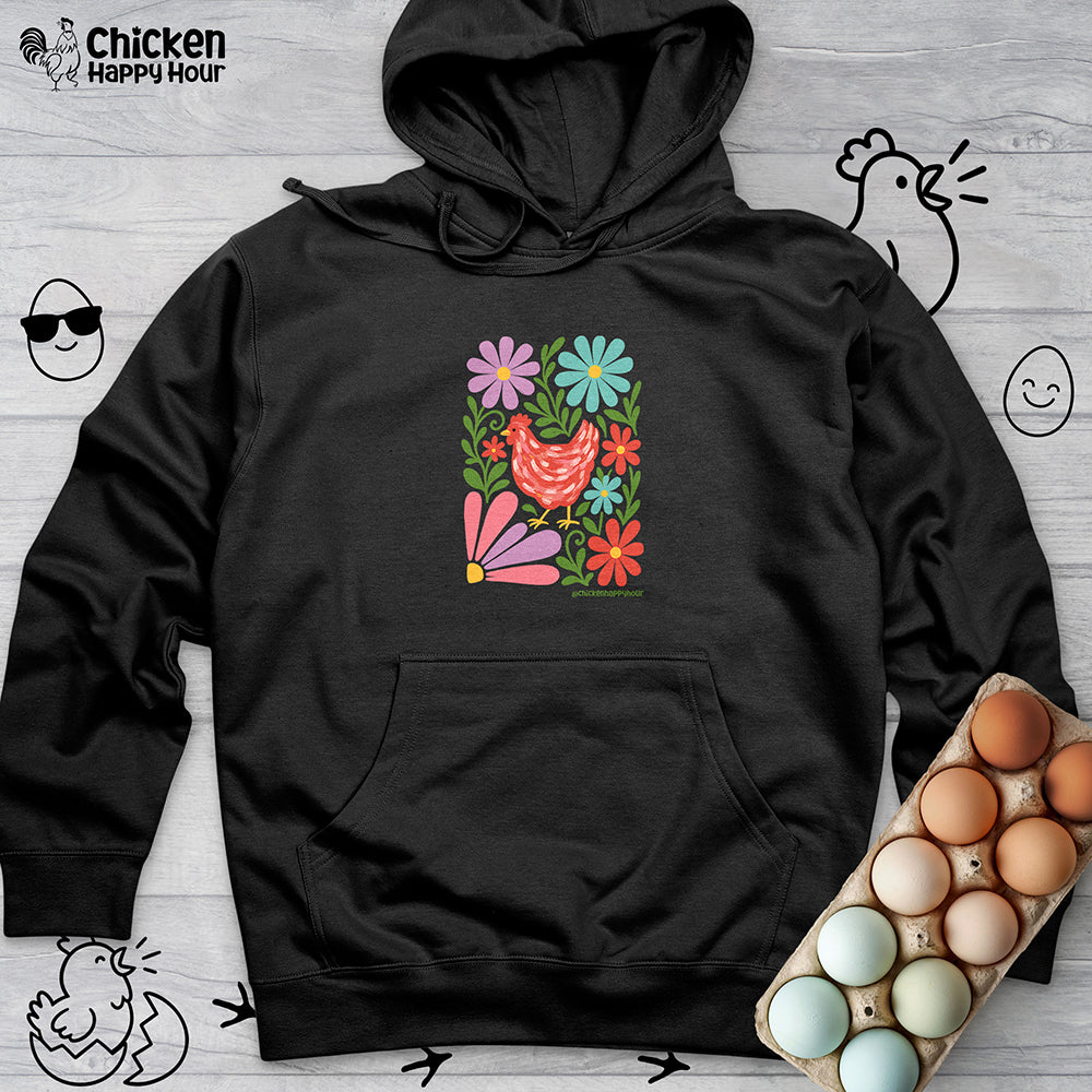 Chicken Blooms Hooded Sweatshirt