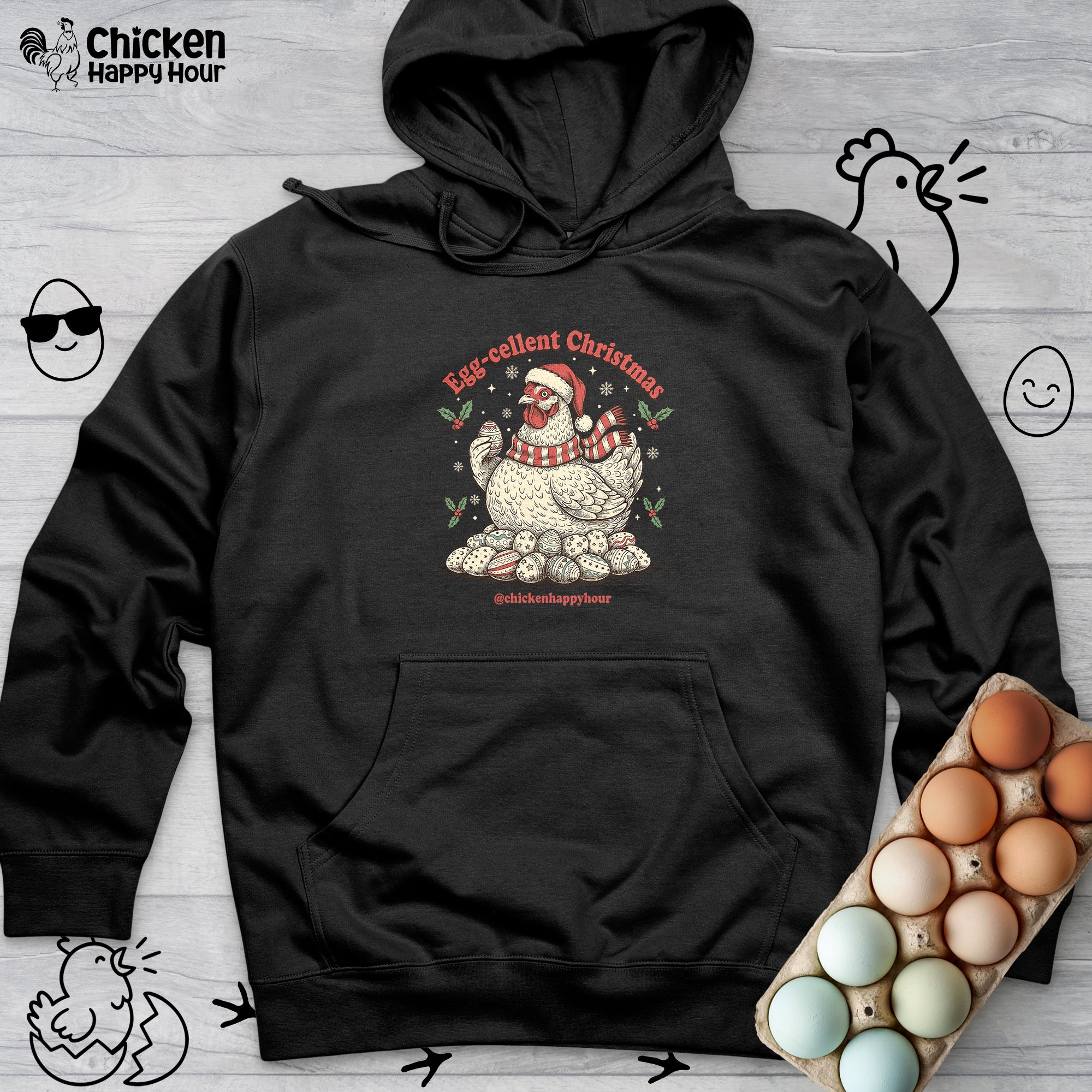 Egg-cellent Christmas Hooded Sweatshirt