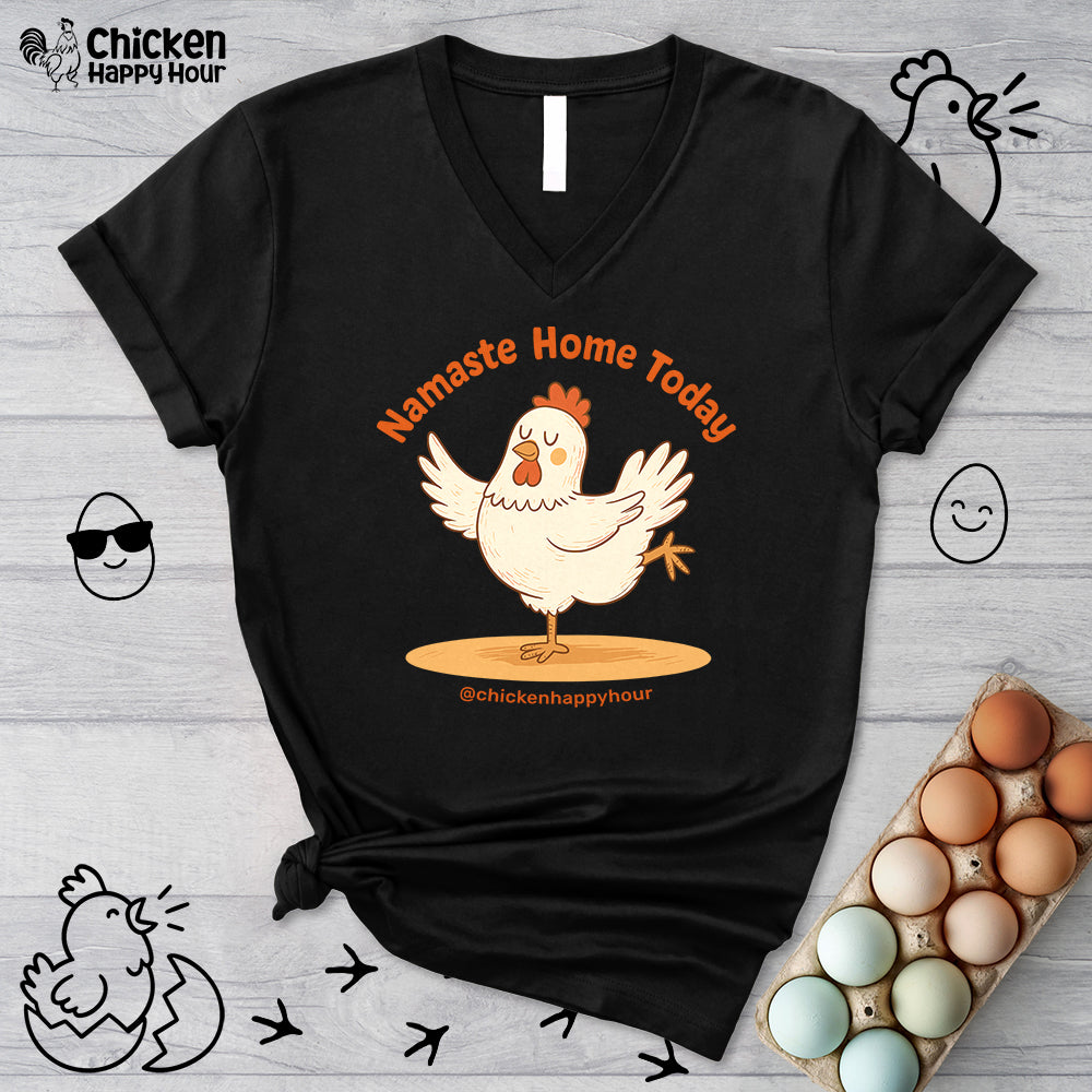 Namaste Cluck V-Neck Tee