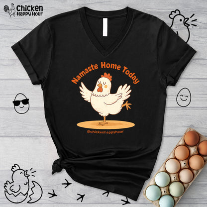 Namaste Cluck V-Neck Tee