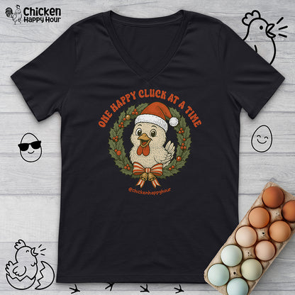 One Happy Cluck at a Time V-Neck Tee