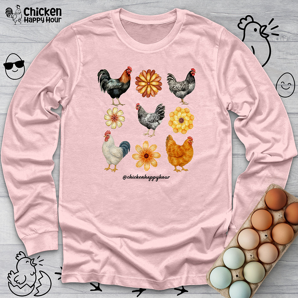 Chicken With Flowers Long Sleeve
