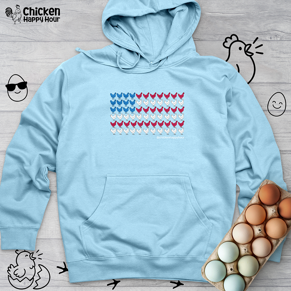 4th of July Chicken Hooded Sweatshirt