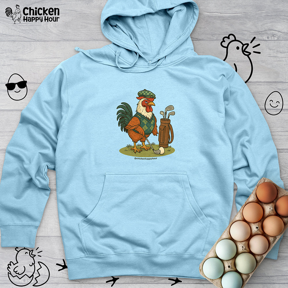 Rooster Playing Golf Hooded Sweatshirt