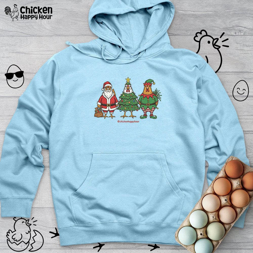 Christmas Chicken Hooded Sweatshirt