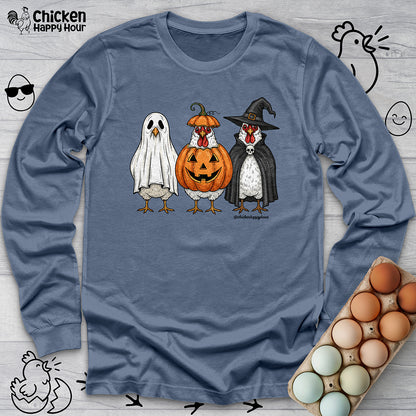 Chickens Wearing Halloween Costumes Long Sleeve