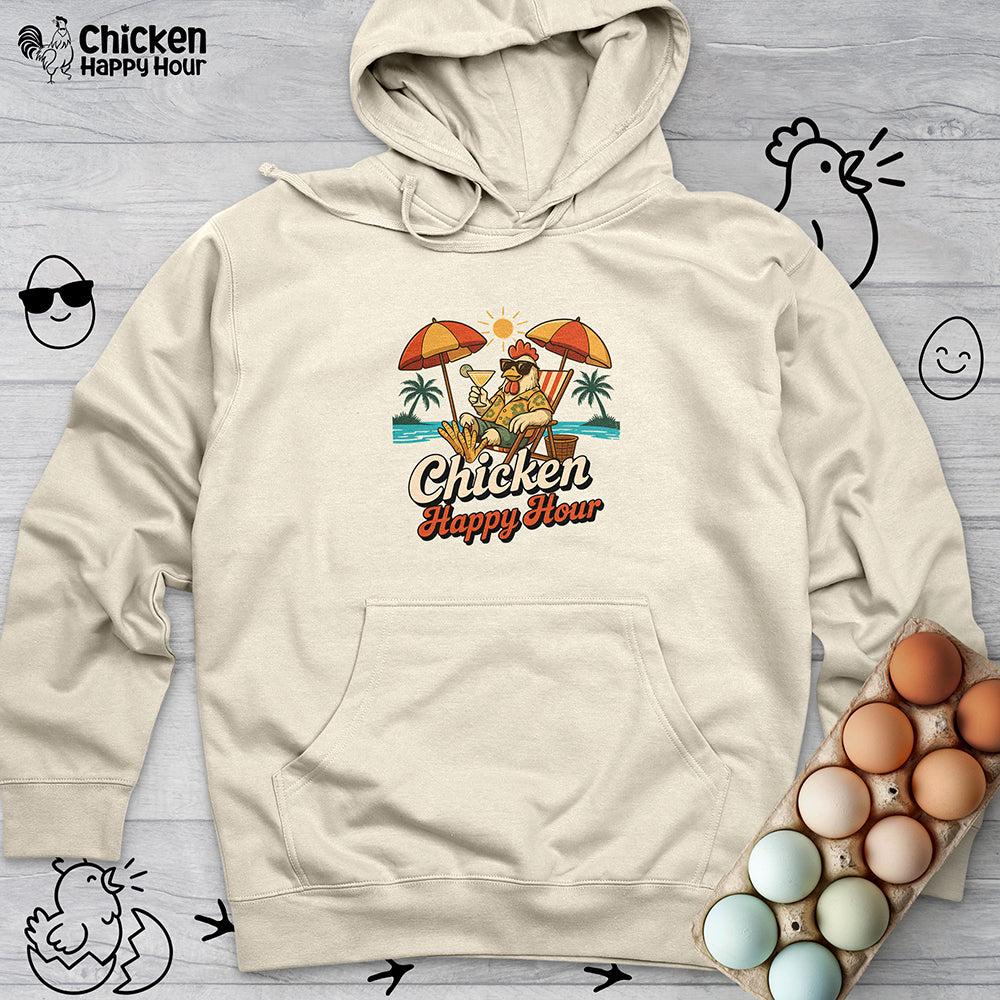 Chicken Happy Hour Beachy Chicken Hooded Sweatshirt