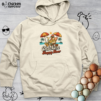 Chicken Happy Hour Beachy Chicken Hooded Sweatshirt