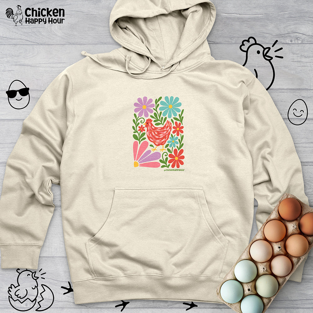 Chicken Blooms Hooded Sweatshirt