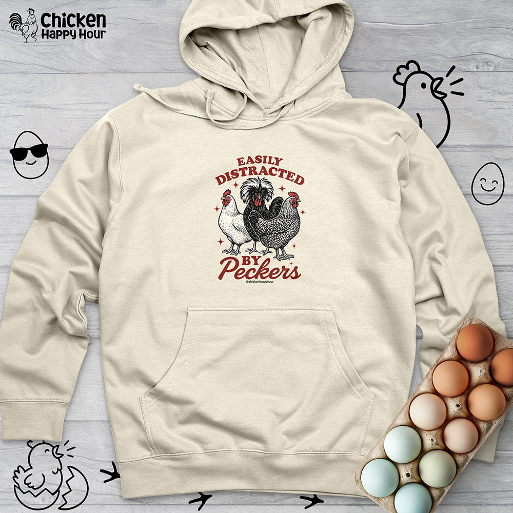 Easily Distracted By Peckers Hooded Sweatshirt