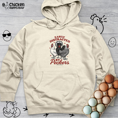 Easily Distracted By Peckers Hooded Sweatshirt