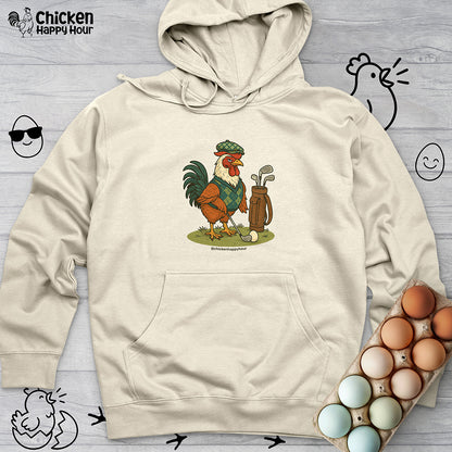 Rooster Playing Golf Hooded Sweatshirt
