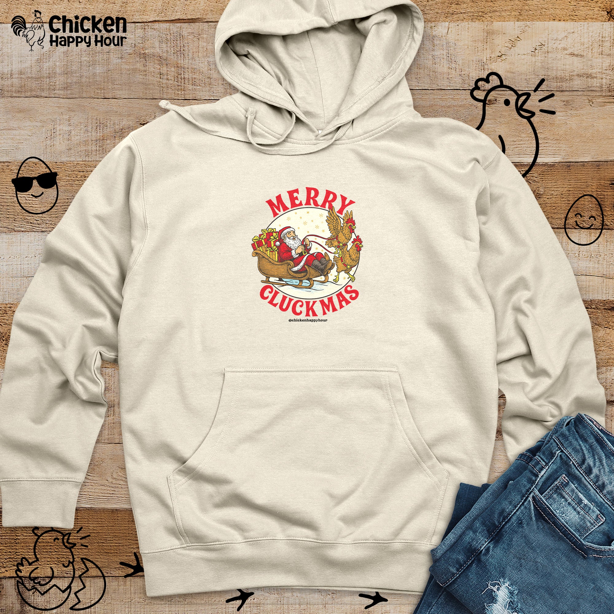 Merry Cluckmus Hooded Sweatshirt