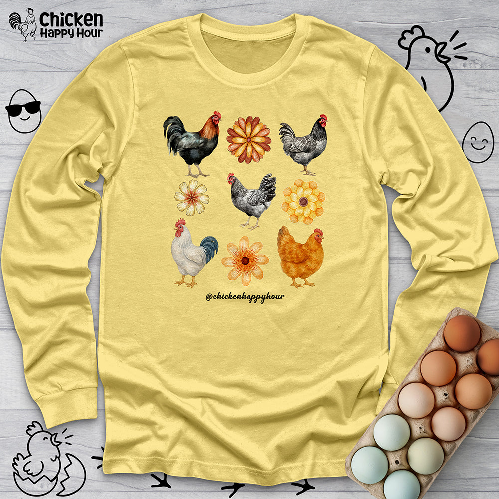 Chicken With Flowers Long Sleeve