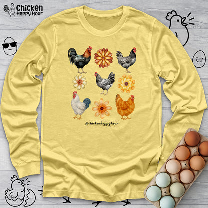 Chicken With Flowers Long Sleeve
