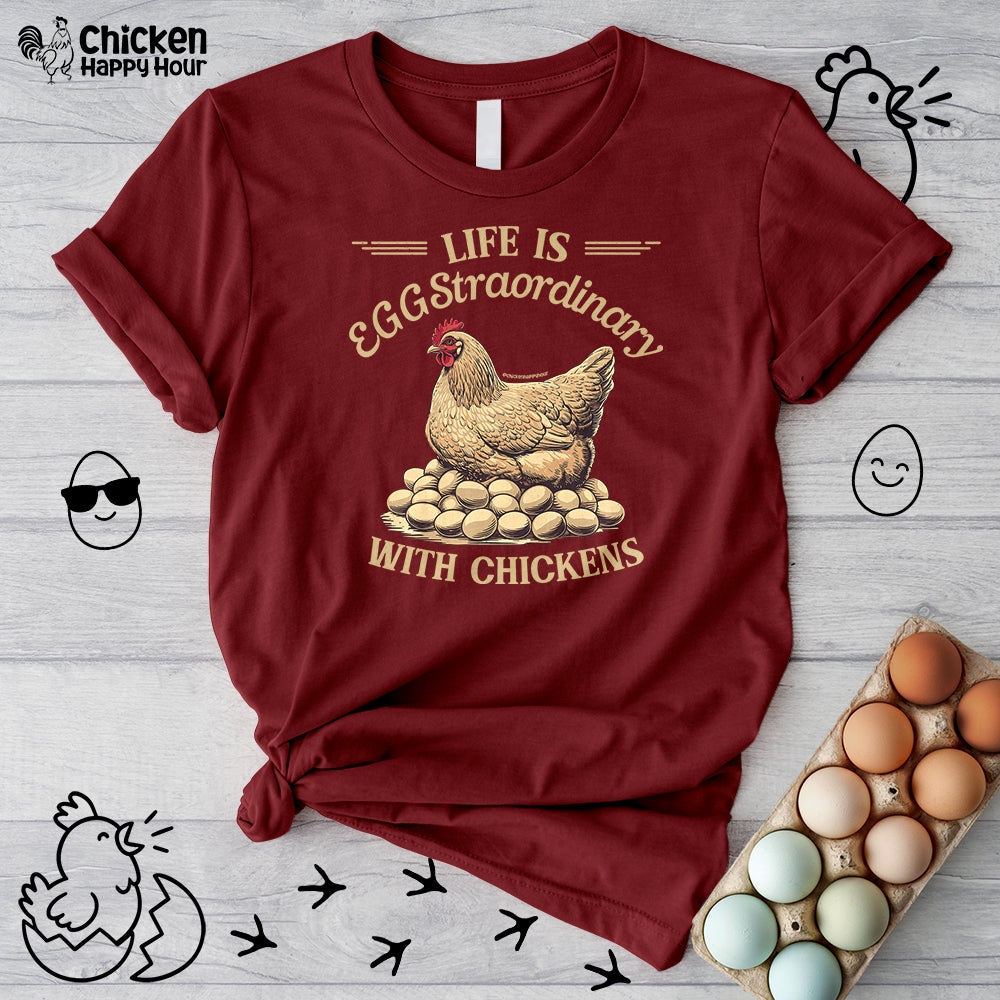 Life is EGGStraordinary with Chickens Unisex Tee
