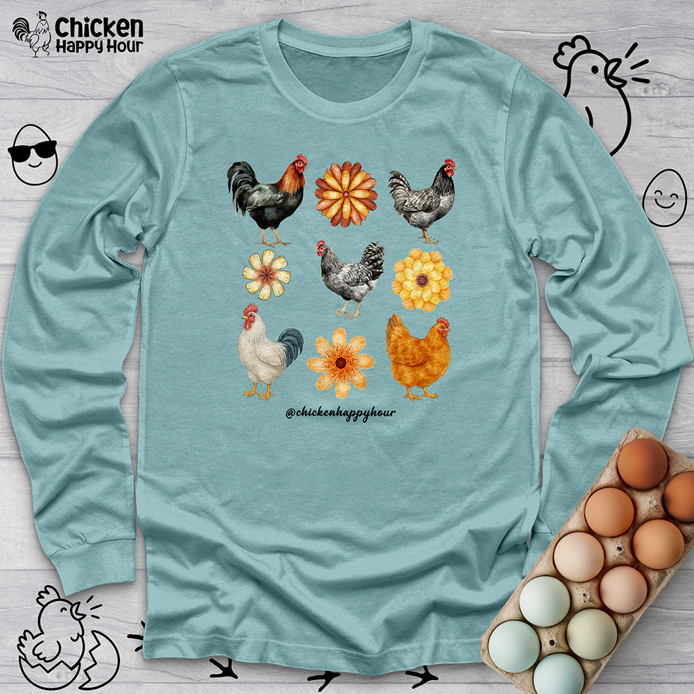 Chicken With Flowers Long Sleeve