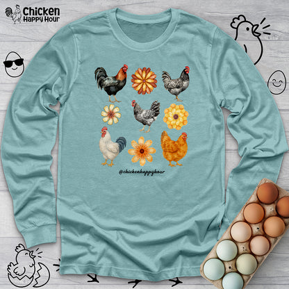Chicken With Flowers Long Sleeve