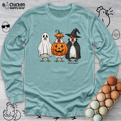 Chickens Wearing Halloween Costumes Long Sleeve