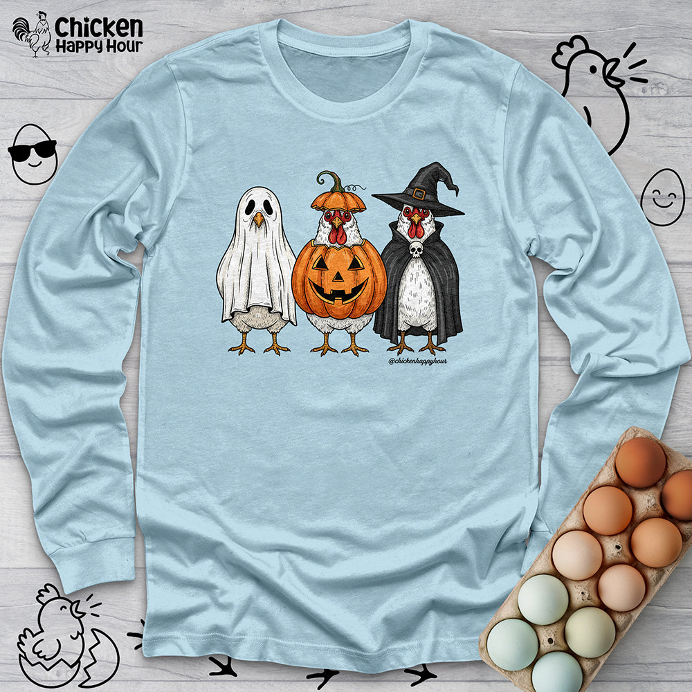Chickens Wearing Halloween Costumes Long Sleeve