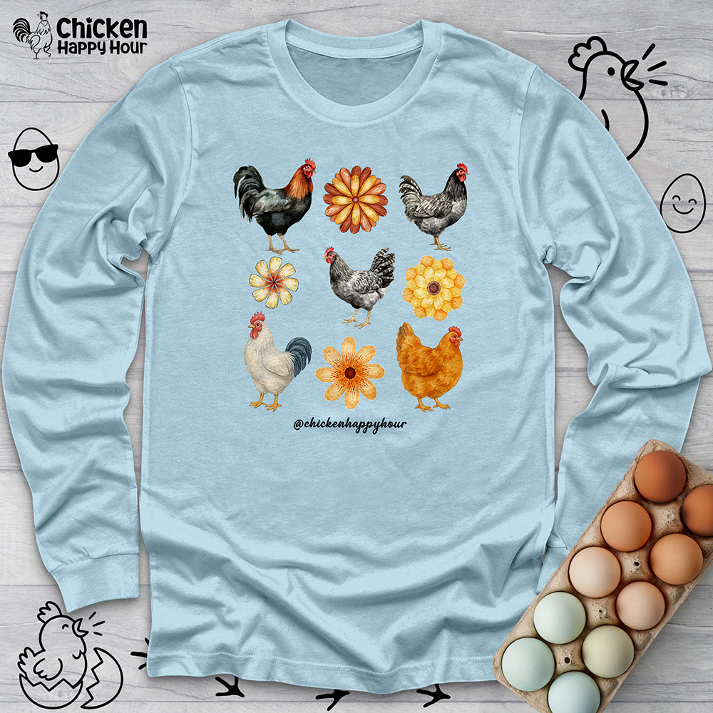 Chicken With Flowers Long Sleeve