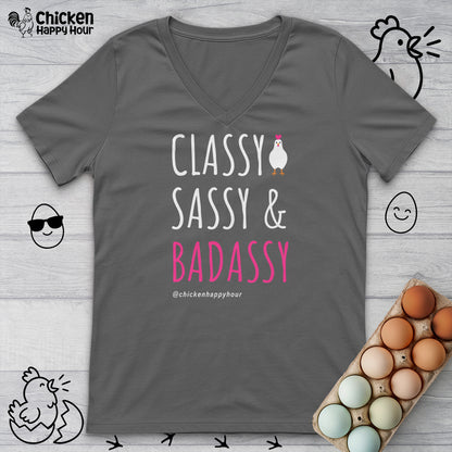 Classy Sassy and Badassy V-Neck Tee