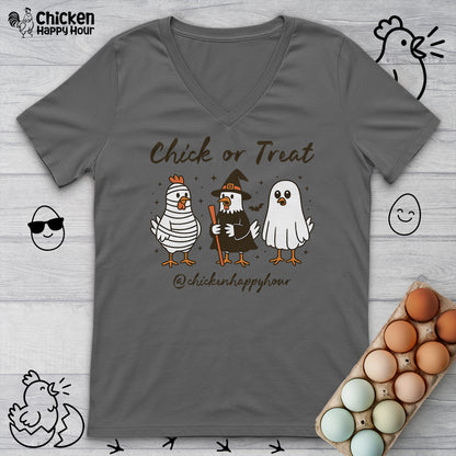 Chick or Treat V-Neck Tee
