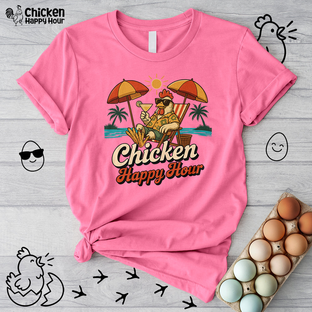 Chicken Happy Hour Beachy Chicken Unisex Tee
