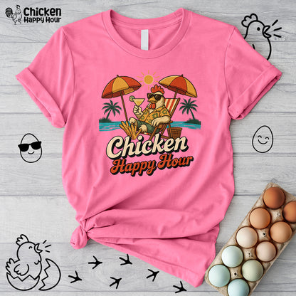 Chicken Happy Hour Beachy Chicken Unisex Tee