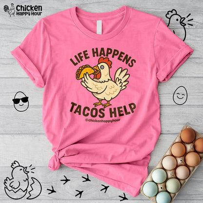 Life Happens Tacos Help Unisex Tee