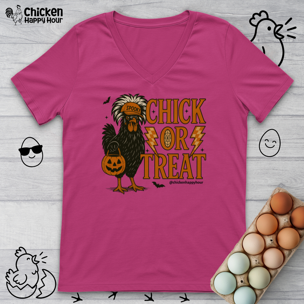 Chick Or Treat V-Neck Tee