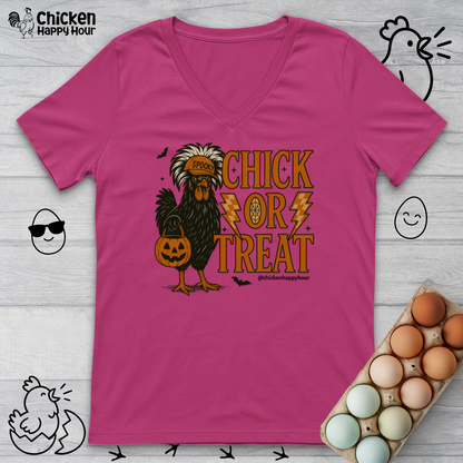 Chick Or Treat V-Neck Tee