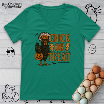 Chick Or Treat V-Neck Tee