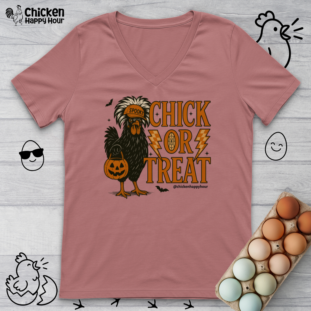 Chick Or Treat V-Neck Tee