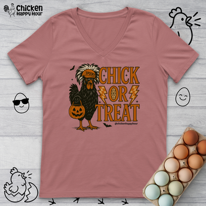 Chick Or Treat V-Neck Tee