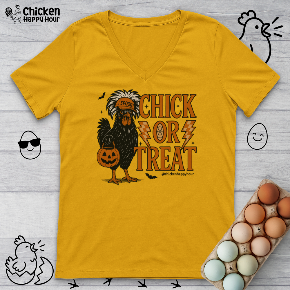 Chick Or Treat V-Neck Tee