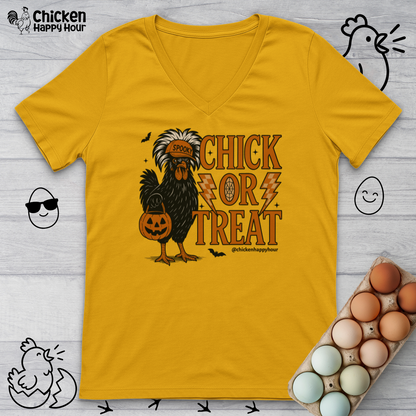 Chick Or Treat V-Neck Tee