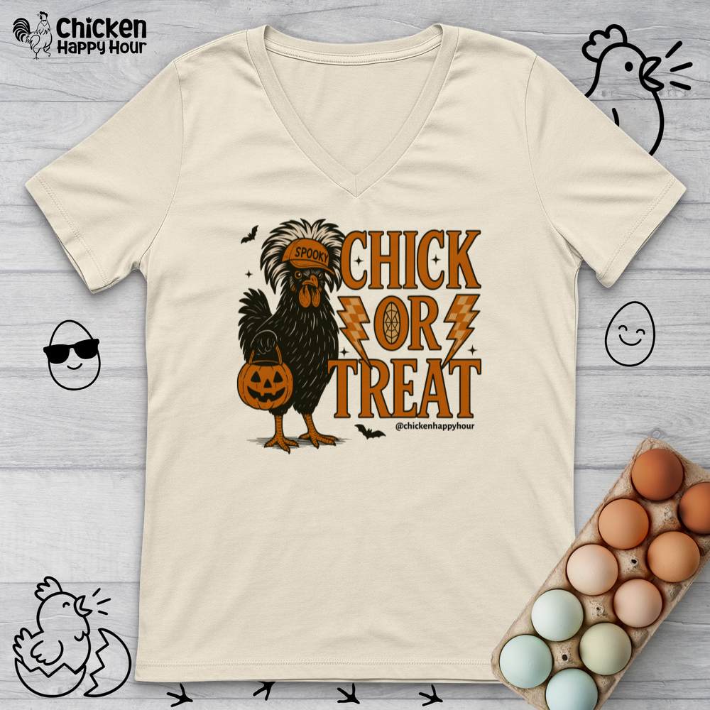 Chick Or Treat V-Neck Tee