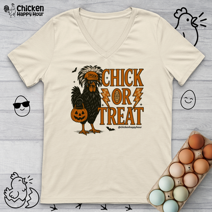 Chick Or Treat V-Neck Tee
