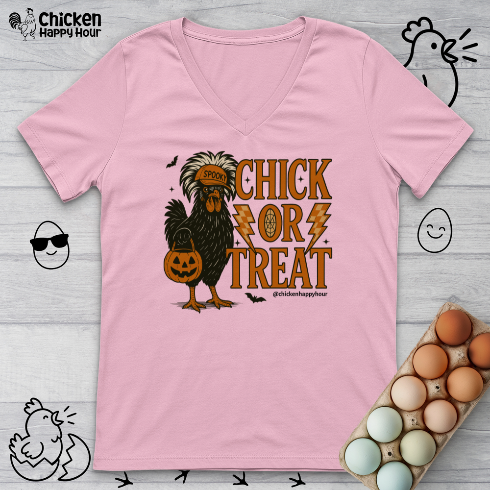 Chick Or Treat V-Neck Tee