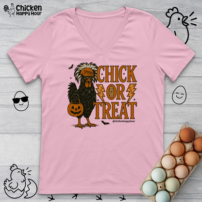 Chick Or Treat V-Neck Tee